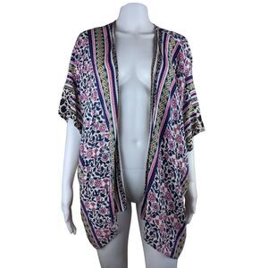 Angie Small Aztec Tribal Bohemian Boho Lightweight Cardigan Coverup Kimono